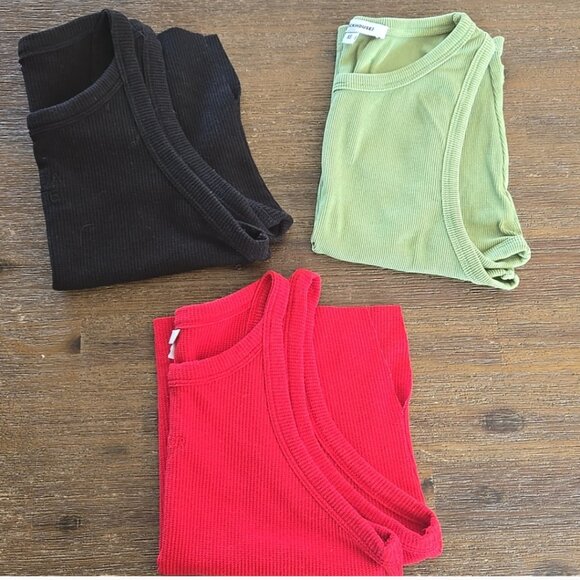 Clockhouse set of 3 ribbed cropped tank tops size XS - Picture 1 of 14